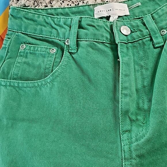 Grey Lab Color Full Length Wide Leg Jean in Green Size Small, NWT‎ - Picture 5 of 7